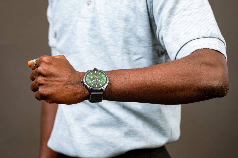 Close-up of a man's wrist wearing a fashionable watch in Accra, Ghana.
